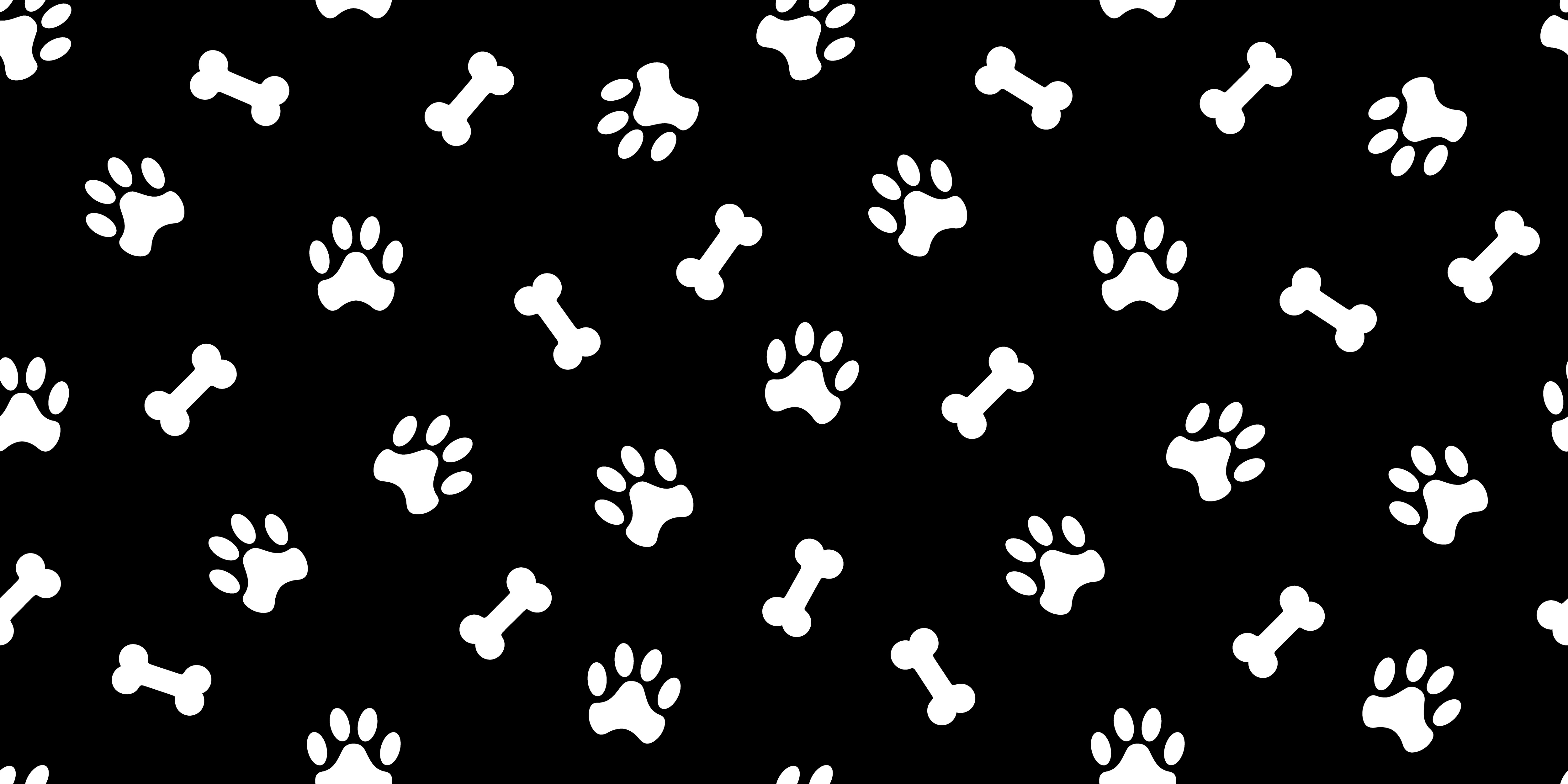 Cat Paw and Dog Bone Seamless Pattern